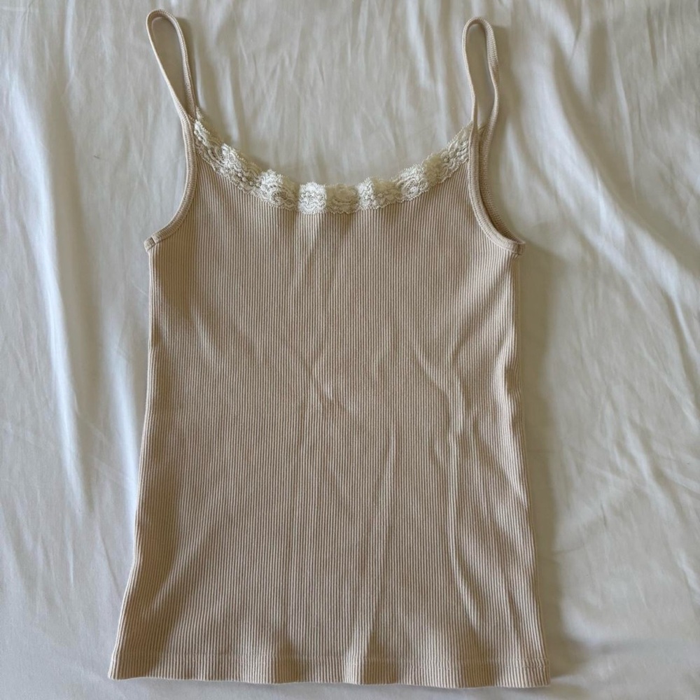 Brandy Melville Cream Lace Trim Camisole